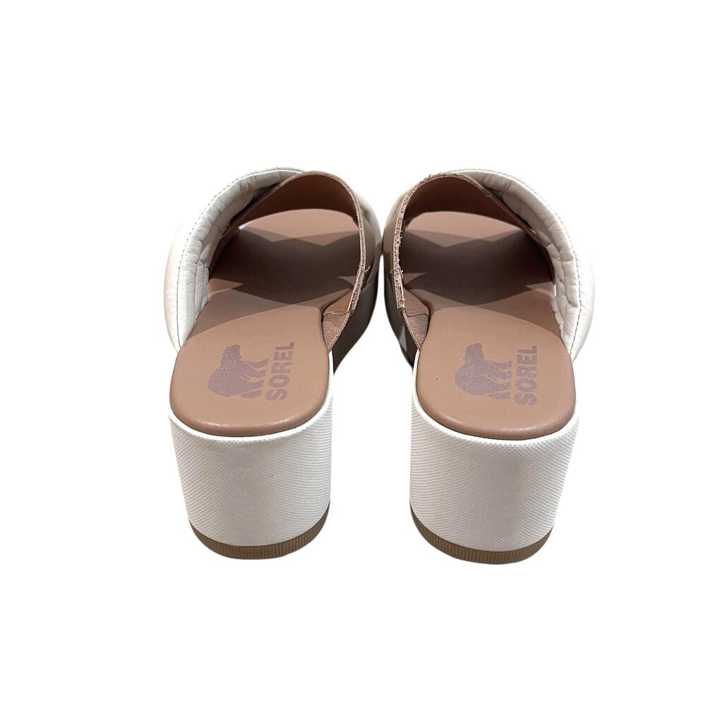 Sorel Shoes Cameron Flatform Puff Wedge Mule Sandal Size 8 | Color: Cream/White - Picture 6 of 11